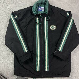 Vintage Green Bay Packers NFL Winter Starter Jacket Football Coat Men's‎ 2XL
